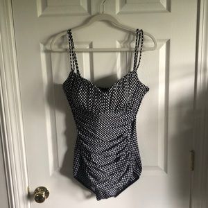 MAGICSUIT Black and White Polka Dot One Piece Swimsuit